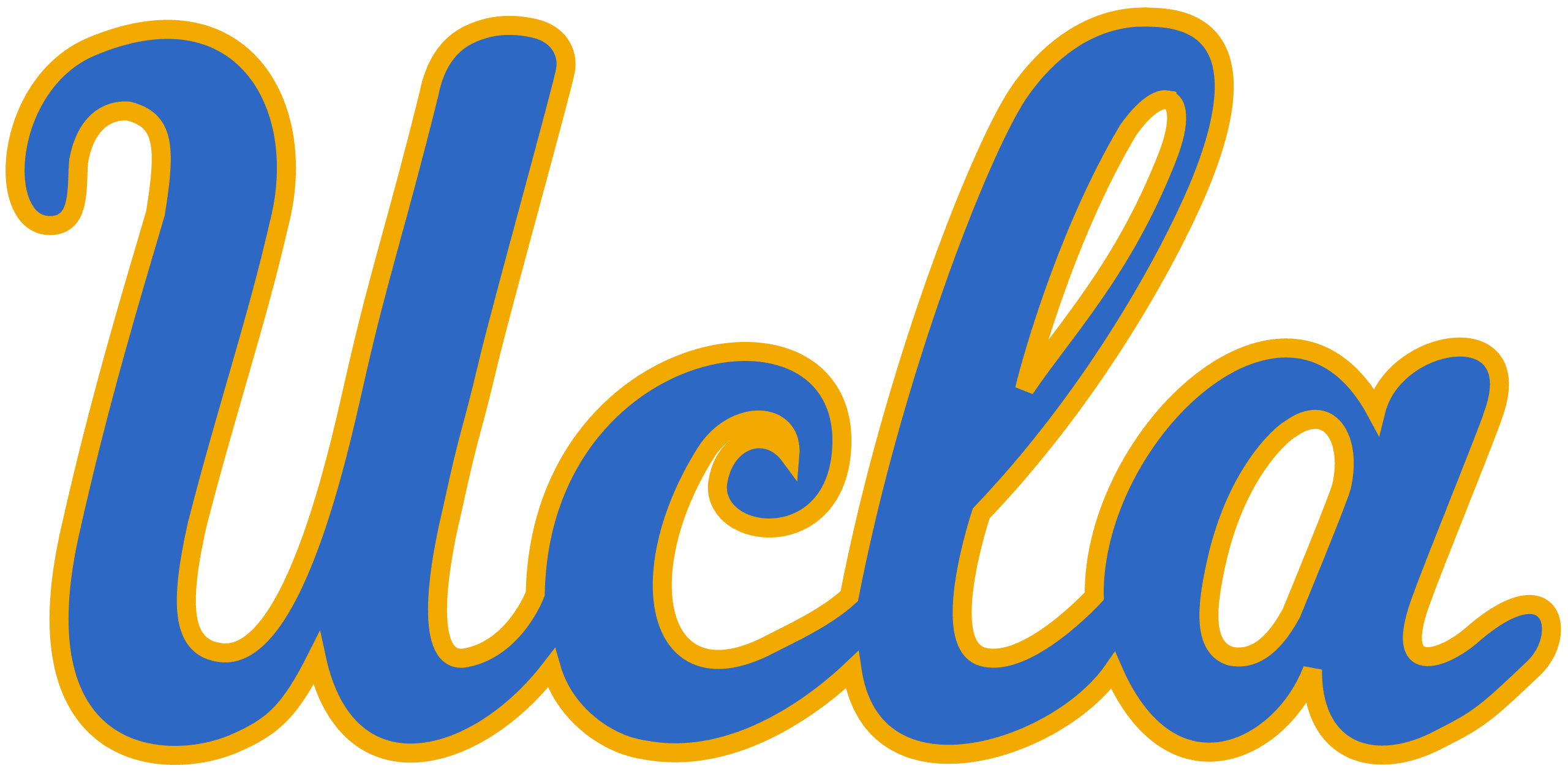 UCLA blue and gold script logo
